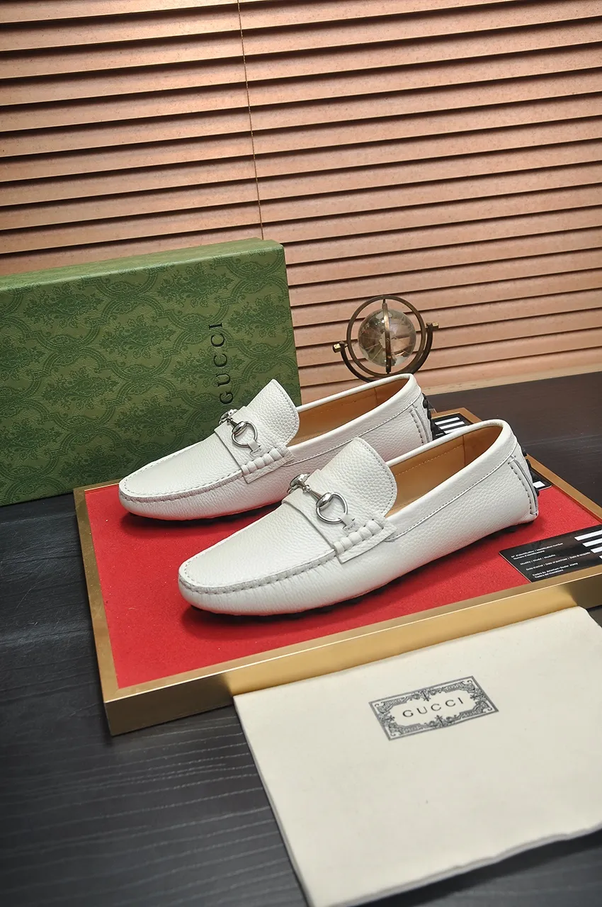 Men's Men's Shoes💰420💶【GUCCI】 (High-end Niuli) New 🍀Gucci*——Gucci Doudou Shoes! Made of imported original cowhide, the inner top layer is comfortable cowhide lining! Original wear-resistant rubber outsole! High quality products! Code number 38-44!